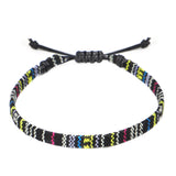 Hand-Woven Rainbow Anklet – Bohemian Style Colorful Jewelry