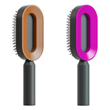 Self-Cleaning Hair Brush for Women – One-Key Cleaning Anti-Static Airbag Scalp Massage Comb