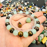 Tiger Eye & Green Aventurine Natural Stone Bracelet – Elegant Healing Jewelry for Women