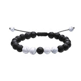 Tiger Eye & Matte Black Agate Couple Bracelets – Elegant Natural Stone Jewelry for Him & Her