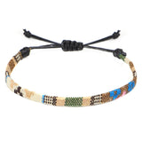 Hand-Woven Rainbow Anklet – Bohemian Style Colorful Jewelry