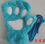 Winter Lovely Half-Cover Paw Bear Cat Claw Gloves – Cute Short Finger Fuzzy Winter Gloves for Women & Teens