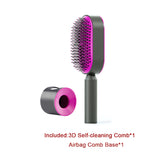 Self-Cleaning Hair Brush for Women – One-Key Cleaning Anti-Static Airbag Scalp Massage Comb