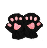 Winter Lovely Half-Cover Paw Bear Cat Claw Gloves – Cute Short Finger Fuzzy Winter Gloves for Women & Teens