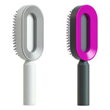 Self-Cleaning Hair Brush for Women – One-Key Cleaning Anti-Static Airbag Scalp Massage Comb