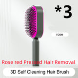 Self-Cleaning Hair Brush for Women – One-Key Cleaning Anti-Static Airbag Scalp Massage Comb