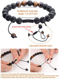 Tiger Eye & Matte Black Agate Couple Bracelets – Elegant Natural Stone Jewelry for Him & Her