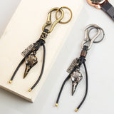 Retro Leather Rope Keychain with Lobster Buckle Pendant – Durable and Stylish Keychain