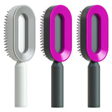 Self-Cleaning Hair Brush for Women – One-Key Cleaning Anti-Static Airbag Scalp Massage Comb