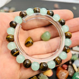 Tiger Eye & Green Aventurine Natural Stone Bracelet – Elegant Healing Jewelry for Women