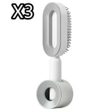 Self-Cleaning Hair Brush for Women – One-Key Cleaning Anti-Static Airbag Scalp Massage Comb