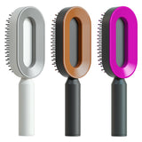 Self-Cleaning Hair Brush for Women – One-Key Cleaning Anti-Static Airbag Scalp Massage Comb