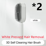 Self-Cleaning Hair Brush for Women – One-Key Cleaning Anti-Static Airbag Scalp Massage Comb