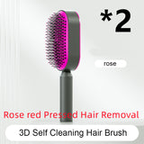 Self-Cleaning Hair Brush for Women – One-Key Cleaning Anti-Static Airbag Scalp Massage Comb