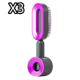 Self-Cleaning Hair Brush for Women – One-Key Cleaning Anti-Static Airbag Scalp Massage Comb