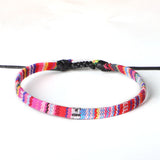 Hand-Woven Rainbow Anklet – Bohemian Style Colorful Jewelry