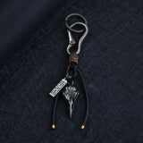 Retro Leather Rope Keychain with Lobster Buckle Pendant – Durable and Stylish Keychain