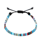 Hand-Woven Rainbow Anklet – Bohemian Style Colorful Jewelry