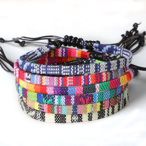 Hand-Woven Rainbow Anklet – Bohemian Style Colorful Jewelry