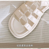 2023 summer women's outerwear sandals roman style shoes Ladies' casual flats fashion tie design walking and work wear 41-43