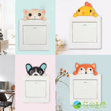 Cartoon Cute Three-Dimensional Wall Stickers European Creative Animal Switch Cover Room Wall Decorations Socket Sticker Switch Sticker