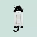 Cute Refrigerator Stickers Switch Sticker Kitten and Fish Mirror Stickers Flat Waterproof Bathroom Mirror Stickers Cartoon Stickers