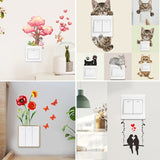T145# Swing Couple Bird Wall Stickers Switch Sticker Valentine's Day Living Room Bedroom Switch Home Decoration Mural Decal