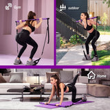 New Fitness Pilates  Kit Resistance Bands with Ab Roller  Abs Workout Core Strength Training Equipment Portable  Gym