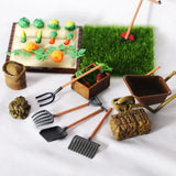 1 Set Miniature Outdoor Vegetable Farm Scale Model Dollhouse Farm Planting Tools Simulation Models Diy Home Decor