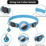 Cat Collar For Air Tag Detachable Cat Collars With Bells Safety Buckle Locator Leather Pet Collar For Cat Kitten Small Dog