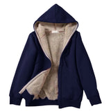 Women's Fashion Long Sleeve Zipper Hooded Plush Composite Coat With Drawstring Solid Color Plush Soft Comfortable Overcoat