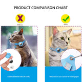 Cat Collar For Air Tag Detachable Cat Collars With Bells Safety Buckle Locator Leather Pet Collar For Cat Kitten Small Dog