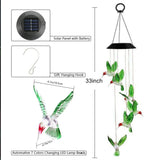Hummingbird Wind Chime Hanging LED Solar Wind Chime Automatic Light 7 Colors-changing For Home Garden Decoration