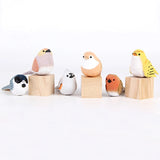 Nordic Wooden Bird Painting Statue Ornaments Decorative Carved Miniature Animals Sculpture Home Decoration Children Gifts
