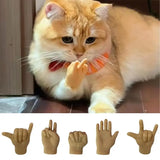 Cat Interactive Funny Gesture Toys Mini Multi-Style Teasing Funny Cat silicone Finger Human Fake Hand Puppet Pet Supplies