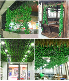 240cm Leaf Vine Artificial Hanging Plants Liana Silk Fake Ivy Leaves For Wall Green Garland Decoration Home Decor Party Vines