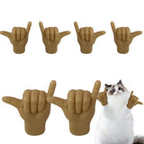 Cat Interactive Funny Gesture Toys Mini Multi-Style Teasing Funny Cat silicone Finger Human Fake Hand Puppet Pet Supplies