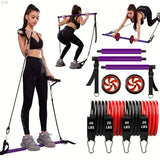 New Fitness Pilates  Kit Resistance Bands with Ab Roller  Abs Workout Core Strength Training Equipment Portable  Gym