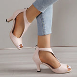 2024 New Simple and Fashionable Back Zipper Fishmouth Shoes Women's Summer Side Stiletto Roman Sandals Designer Sandals