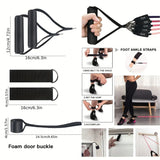 New 16Pcs Resistance Bands Set  Women, 5 Stackable Exercise with Handles, Loop Bands, Jump Rope, Ideal , Gym Fitness, Yoga, F