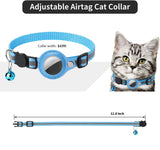 Cat Collar For Air Tag Detachable Cat Collars With Bells Safety Buckle Locator Leather Pet Collar For Cat Kitten Small Dog