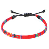 Hand-Woven Rainbow Anklet – Bohemian Style Colorful Jewelry