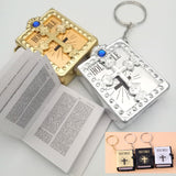 Mini Holy Bible Keychain – Religious Christian Keyring with Jesus Cross for Women, Prayer, and Souvenir Gifts