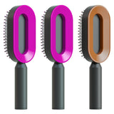 Self-Cleaning Hair Brush for Women – One-Key Cleaning Anti-Static Airbag Scalp Massage Comb