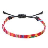 Hand-Woven Rainbow Anklet – Bohemian Style Colorful Jewelry