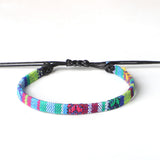 Hand-Woven Rainbow Anklet – Bohemian Style Colorful Jewelry