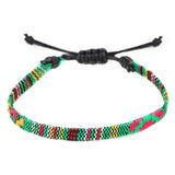 Hand-Woven Rainbow Anklet – Bohemian Style Colorful Jewelry