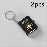 Mini Holy Bible Keychain – Religious Christian Keyring with Jesus Cross for Women, Prayer, and Souvenir Gifts