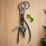 Retro Leather Rope Keychain with Lobster Buckle Pendant – Durable and Stylish Keychain