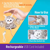 Interactive Cat Toy – Rechargeable Automatic Chirping Owl with Catnip, Beating Wings, and Flying Bird Motion for Indoor Cats